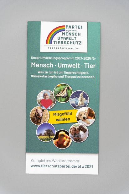 Flyer Unser Umsetzungsprogramm 2021-2025 für Mensch Umwelt Tier