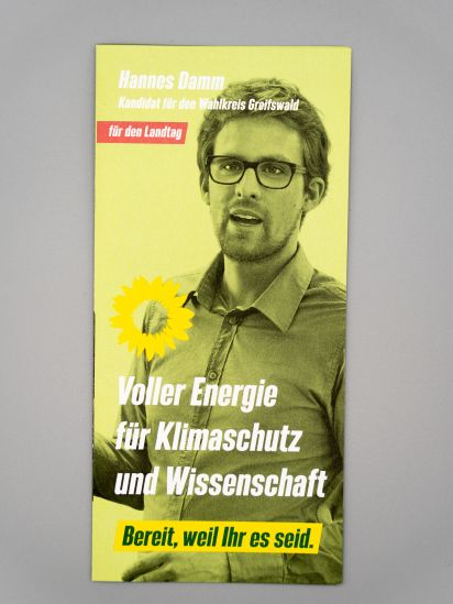 Flyer Damm in den Landtag. Müller in den Bundestag.