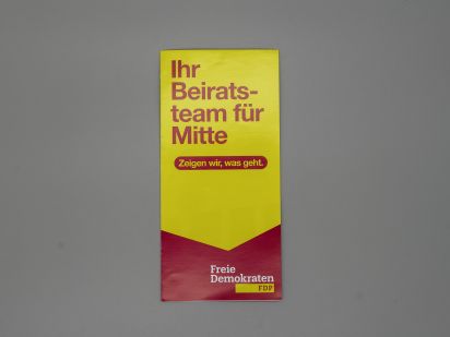 Flyer Ihr Beiratsteam für Mitte. Zeigen wir, was geht.